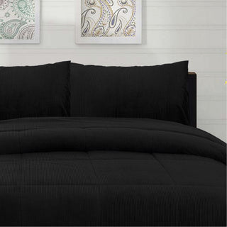 Cubrecama Corduroy Termico King - Negro