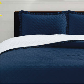 Cubrecama Prewash Bordado Sherpa King - Azul Marino