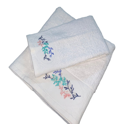 Set 2 Toallas Embrodery 500g Flowers D2 - multicolor