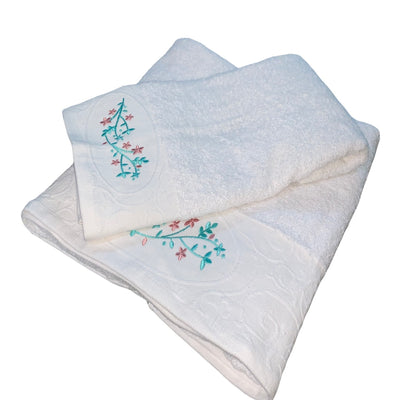 Set 2 Toallas Embrodery 500g Flowers D3 - multicolor