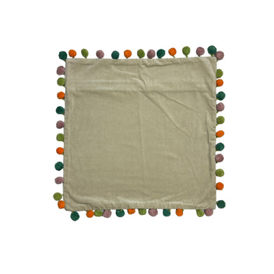 Funda De Pompón Velvet Para Cojín 50 X 50 Cm Natural - natural