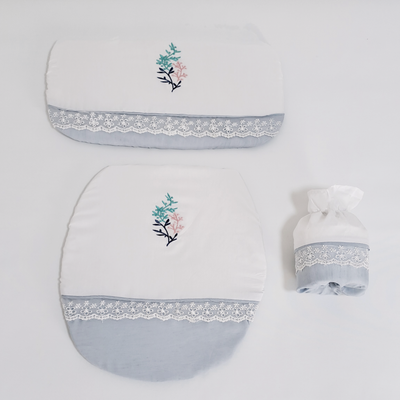 Set 4 piezas Textil De Baño Microfibra Bordado Summer - multicolor