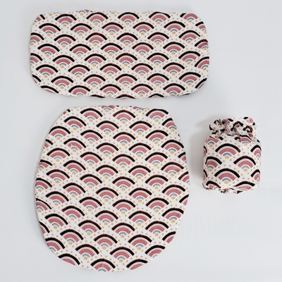 Set 4 Piezas Textil De Baño Microfibra Print Waves - multicolor