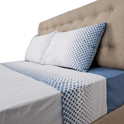 Sábanas 144h Estampadas Rombos Grises King - multicolor