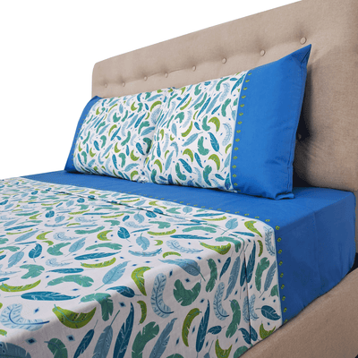 Sábanas 144H Estampadas Plumas Frias 2 Plazas - multicolor