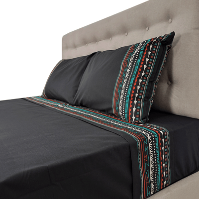 Sábanas 144h Estampadas Grecas Multicolor 1.5 Plazas - multicolor