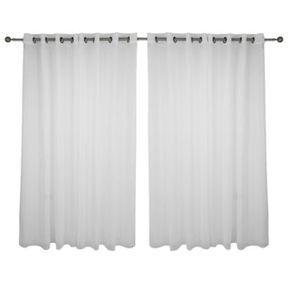 Set Cortina Velo Liso Argolla 140X220 Color Blanco