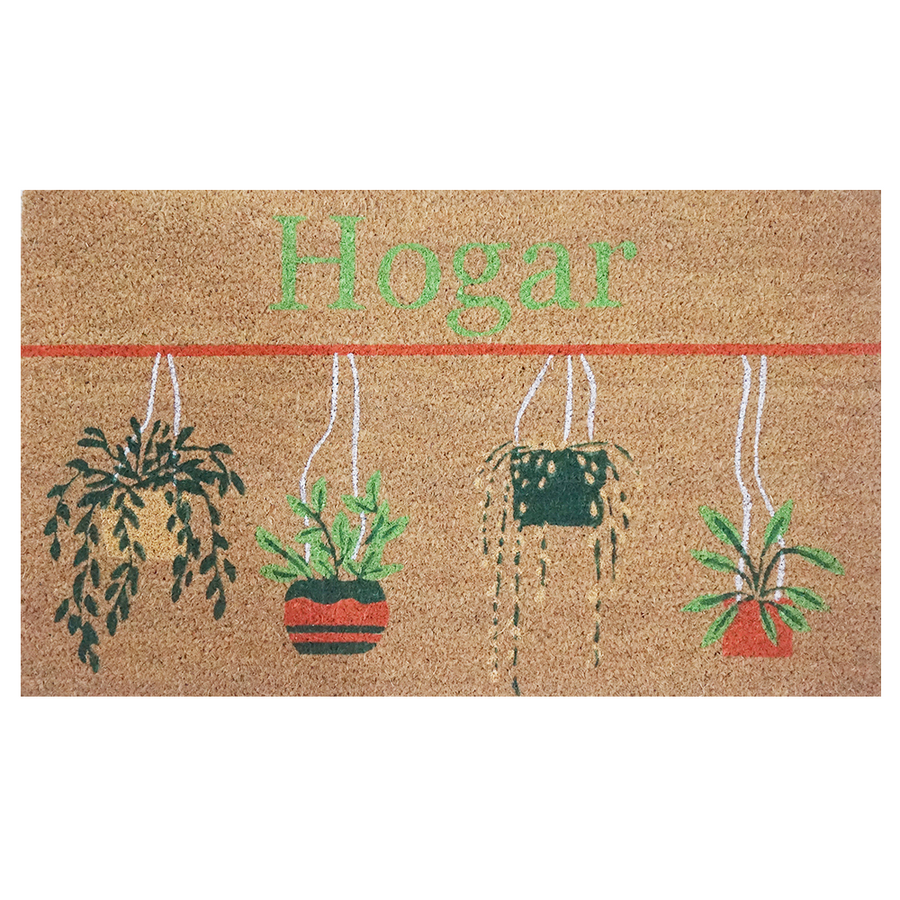 Limpiapiés plantas fibra de coco 45 x 75 cm