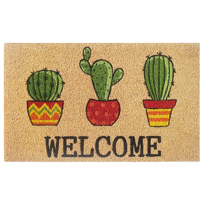 Limpiapiés cactus fibra de coco 45 x 75 cm - multicolor
