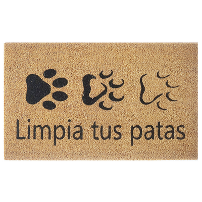 Limpiapiés patitas fibra de coco 45 x 75 cm - multicolor