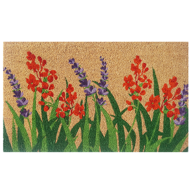 Limpiapiés flores fibra de coco 45 x 75 cm - multicolor