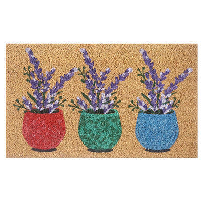Limpiapiés jarrones fibra de coco 45 x 75 cm - multicolor