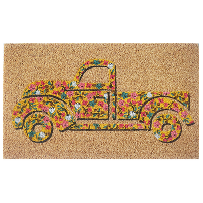 Limpiapiés auto amarillo fibra de coco 45 x 75 cm - multicolor