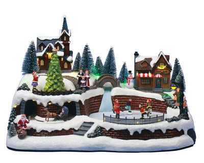 Villa Con Luz Y Música, Medidas 41X26X27Cm - multicolor