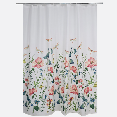 Cortina de Baño Estampada C/Forro Diseño Spring 180X180Cm - multicolor