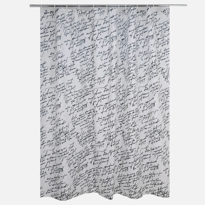 Cortina de Baño Estampada C/Forro Diseño Words 180X180Cm - multicolor