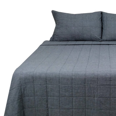 Cubrecama Polilino Bordado King Gris Acero - gris
