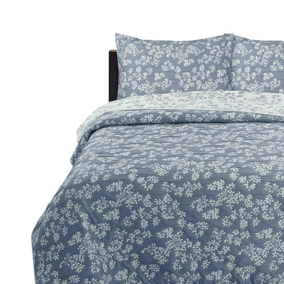 Cubrecama Jacquard Bordado King Azul - azul