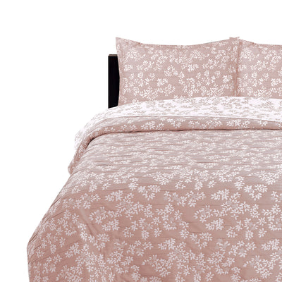 Cubrecama Jacquard Bordado King Rosado - rosado