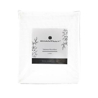 Sabanas Microfibra Liso 1.5 Plazas Blanco