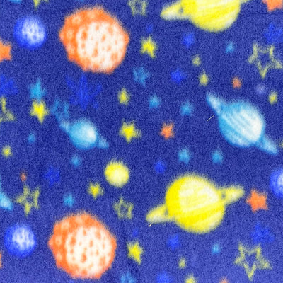 Tela para confecciones POLAR ESTA DSN PLANETAS Color Azul acero - azul acero