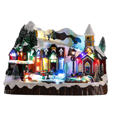Villa navideña con luz y música 5809 35 x 23 x 24,5 cm - multicolor