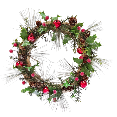 Corona navideña 10 LED 312 28 x 28 x 5 cm - multicolor