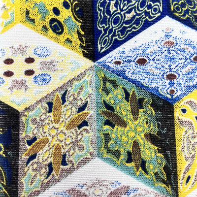Tela para cortinas LONETA ESTA CUBOS Color Azul - azul
