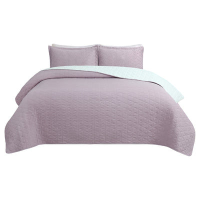 Cubrecama Crinkle Sherpa Liso 2P Rosa Viejo - palo rosa