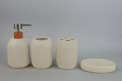 Set Accesorios Baño 4 Piezas Bosco Beige - beige
