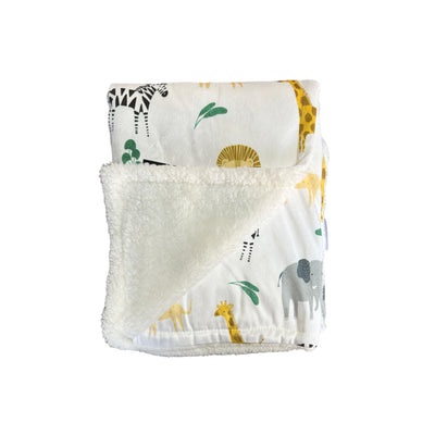 Manta Estampada Sherpa 75 X 100 Cm Jirafas - blanco