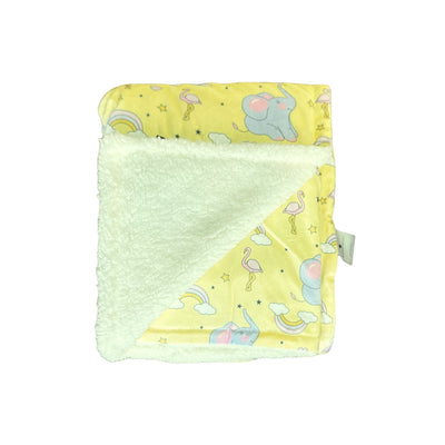 Manta Estampada Sherpa 75 X 100 Cm Elefantes - amarillo