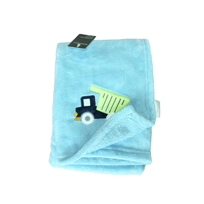 Manta Bordada Flannel Fleece 75 X 100 Cm Camión - azul