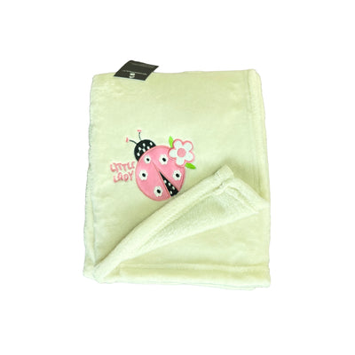 Manta bordada flannel fleece 75 x 100 cm chinita - verde