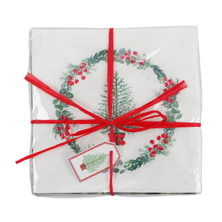 Servilleta Arbol Navidad Blanco 17X17X2Cm