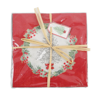 Servilleta Arbol Navidad Rojo 17X17X2Cm