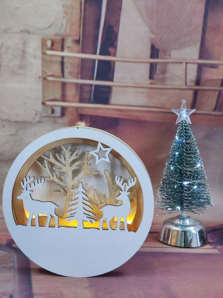 Deco Arbol Esfera Renos C/Luz 15X2Cm Clw011