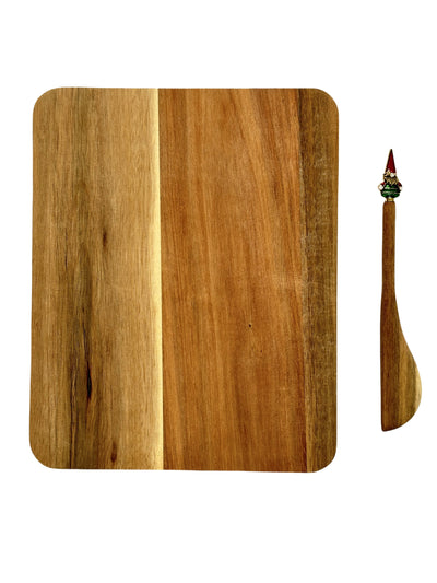 Set Tabla Mad Acacia C/Cuchillo Aperitivo Gnomo - multicolor