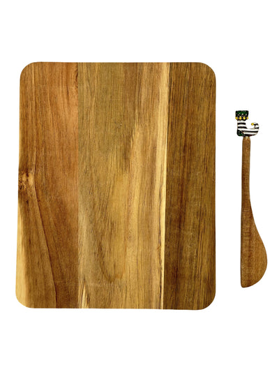 Set Tabla Mad Acacia C/Cuchillo Aperitivo Bota - multicolor