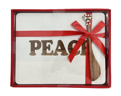 Set Tabla Mad Acacia C/Cuchillo Aperitivo Paz - multicolor