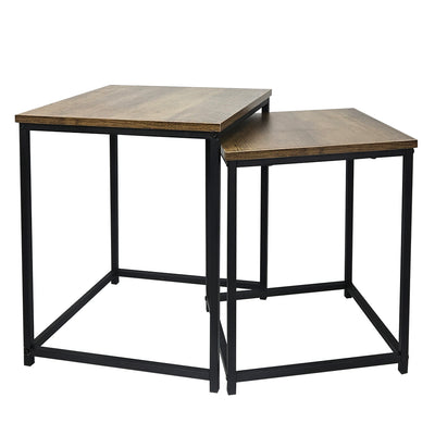 Set Mesa Lateral Arm. Mod. 40X40X50/
35X35X45Cm - café