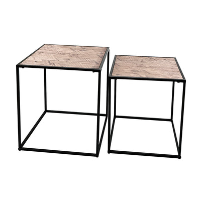 Set Mesas Apoyo Arm. Mod.37X37X40 - 33X33X35 Cm - negro