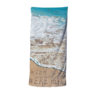 Toalla De Playa Microfibra Wish You Where Here - multicolor