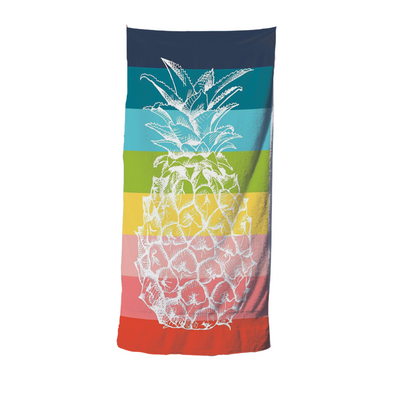 Toalla De Playa Microfibra Piña - multicolor