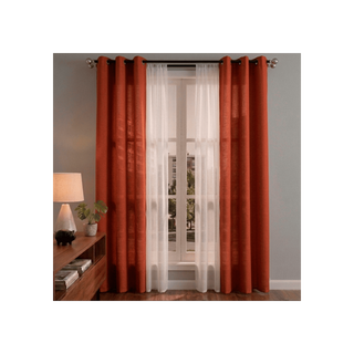 Set Cortinas Lisboa 2 Paños + 2 Velos 140X220 - Terracota