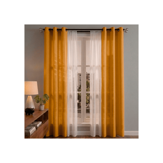 Set Cortinas Lisboa 2 Paños + 2 Velos 140X220 - Oro