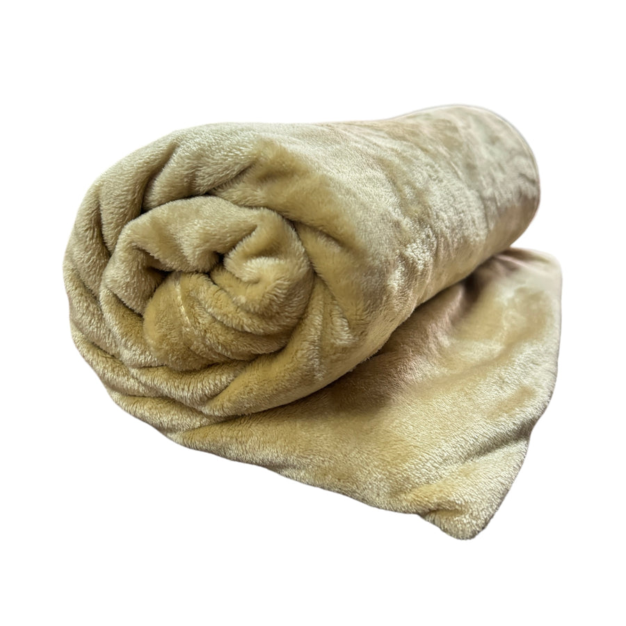 Frazada Hotelera Flannel Fleece 2 Plazas Camel
