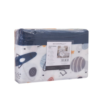 Sábanas Polar Estampada Espacial 1 plaza Multicolor