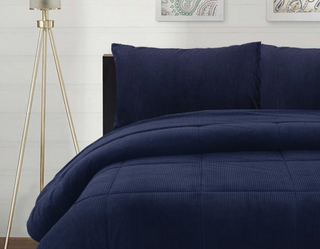 Cubrecama Corduroy Termico 2P - Azul Indigo