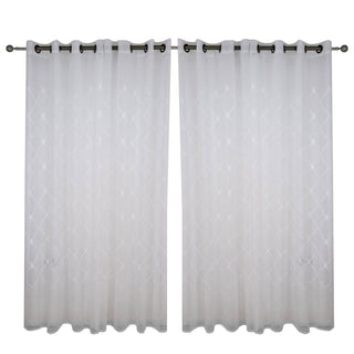Set 2 Velos Bord Jazmin Argolla Rombo Blanco